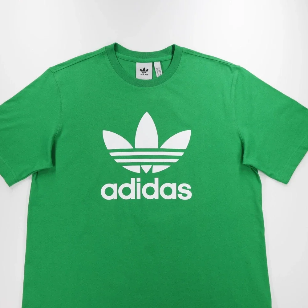 Adidas Originals Men's‎ Crew Neck Short Sleeve Adicolor Trefoil Tee Green Size M - Picture 2 of 8